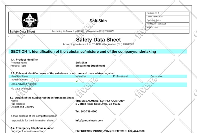 create msds or sds according to the eu reach regulations