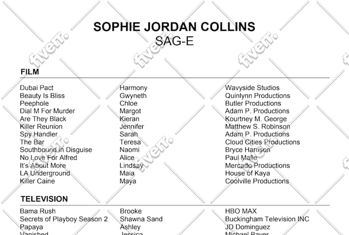 construct or edit your acting resume