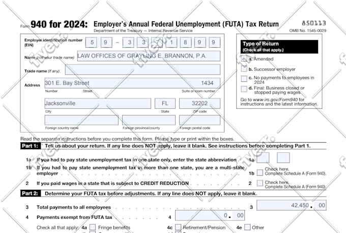 prepare tax forms 940, 941, 1040, 1099, 1120, w2, w3 etc