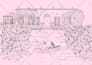 draw custom wedding venue illustration in pen ink style