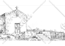 draw the background art in black and white