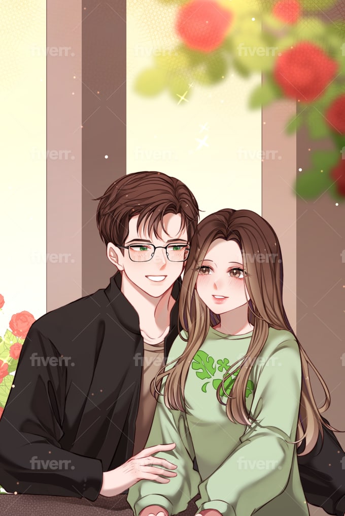Draw couple anime style for you by Falia72 | Fiverr