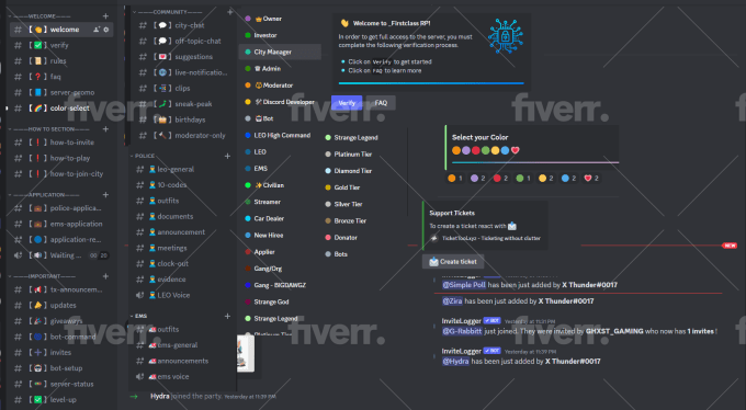 Make your discord setup, within 24 hours custom server by X1seven
