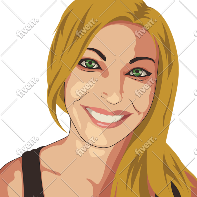 Design Awesome Vector Vexel Art Cartoon Portrait By Adeamsart
