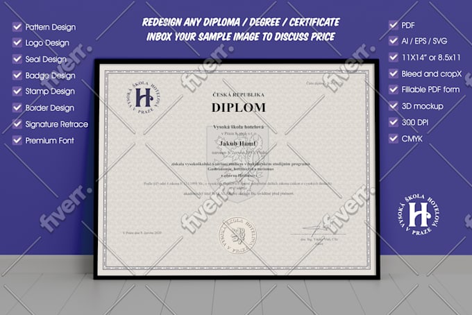 Download Design Professional Certificate Custom Diploma Or Degree By Rafay Meer Fiverr