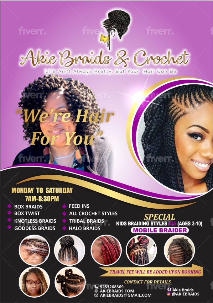 African Hair Braiding Flyer Wig Braiding Flyer DIY Hair Braiding