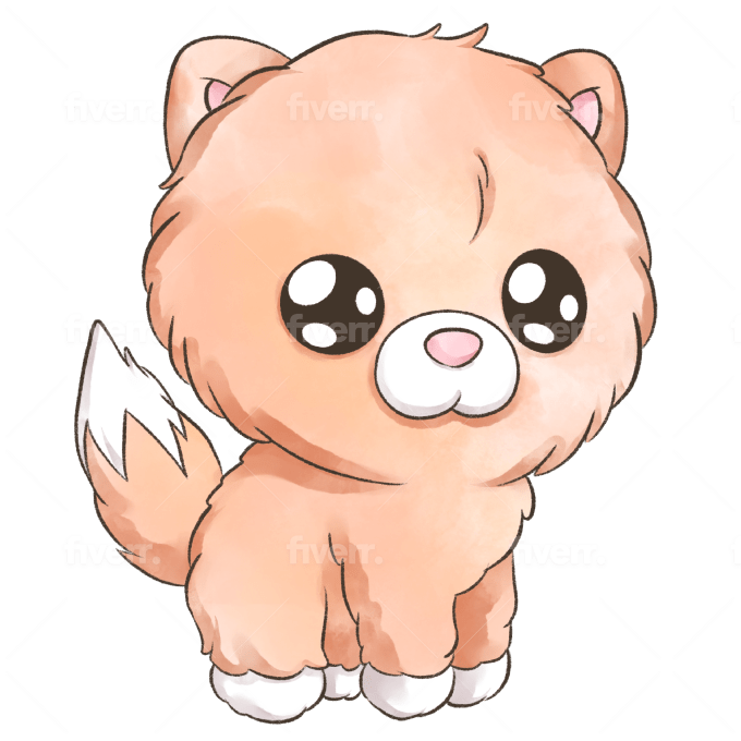 Create a cute kawaii cartoon animal and pet illustration by Cricaart |  Fiverr