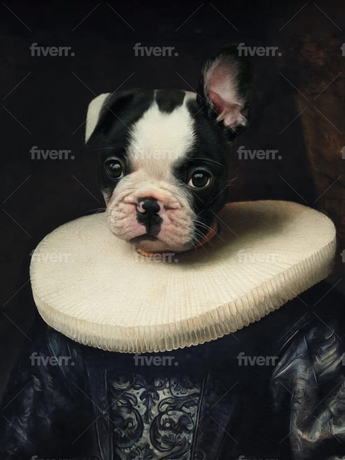 Create Custom Royal Pet Portrait Renaissance Historical Oil Paint