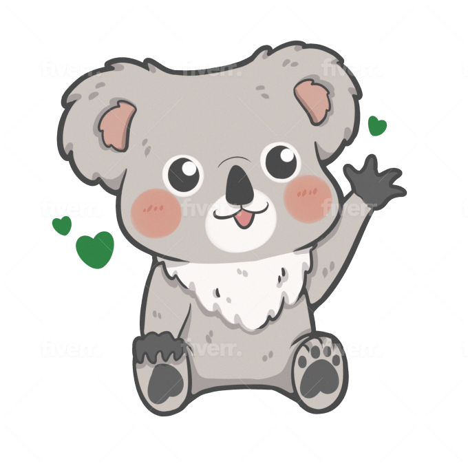 Draw cute animal cartoon, pets, stickers and emojis by Littlelillis | Fiverr