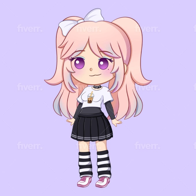 Draw cute chibi anime icon for , twitch, vtuber by Kirara_alex313