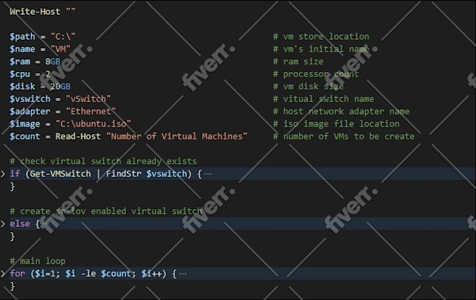 Write bash shell powershell python ansible script by Kmmisitonline | Fiverr