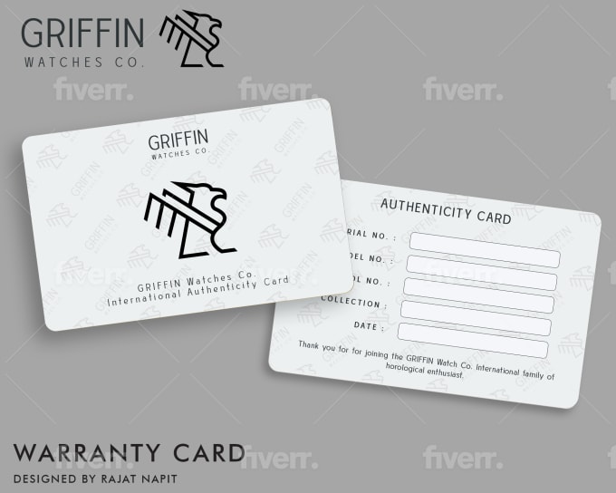 design attractive warranty card of products and services