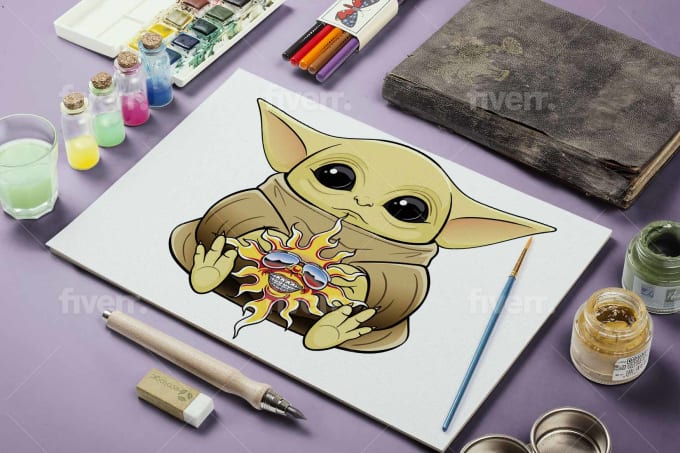 Draw a cute baby yoda for you by Gerdoo
