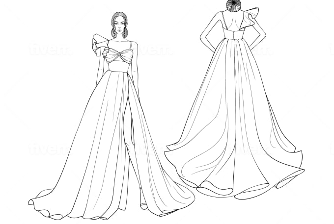 Dress design for fun : r/drawing