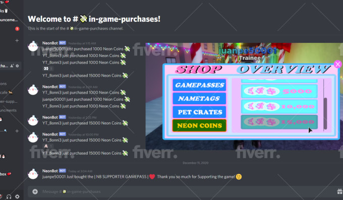 Link Your Roblox Game With Your Discord Server By Juanpe500 Fiverr - roblox discord chat logs