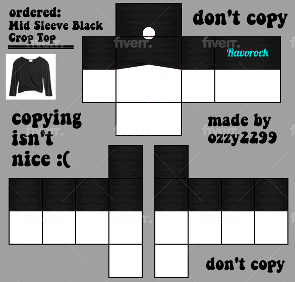 Design Detailed Roblox Clothing For You By Iirachelx Fiverr - roblox shirt design crop top