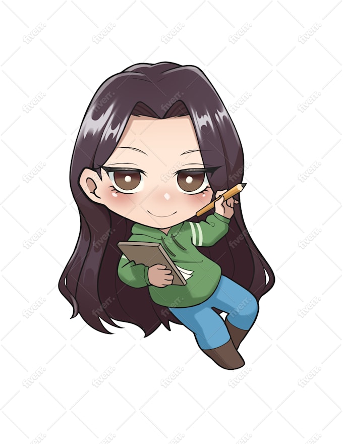 Make Cute Chibi Base On Anime Cartoon And Self Potrait By Frenzano