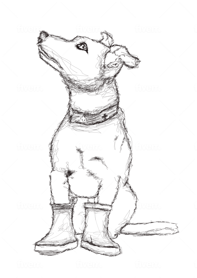 Draw Scribble Art Vector Portrait Of Dog Pet In 24 Hours By Editinkamu