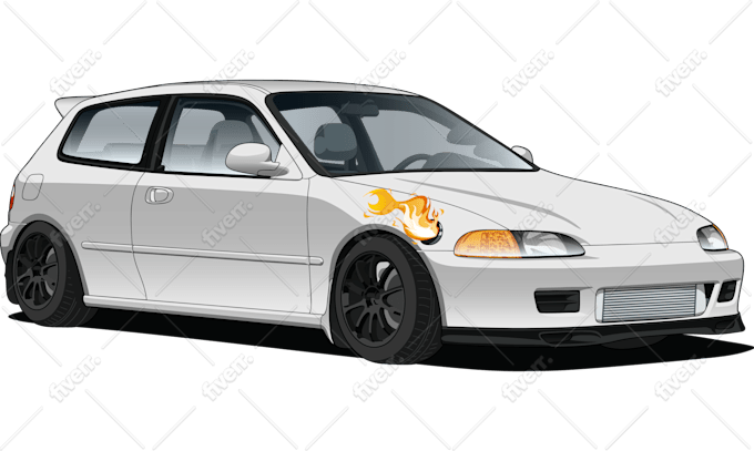 Make A Cartoon Vector Illustration Of Your Car By Nomikhan962