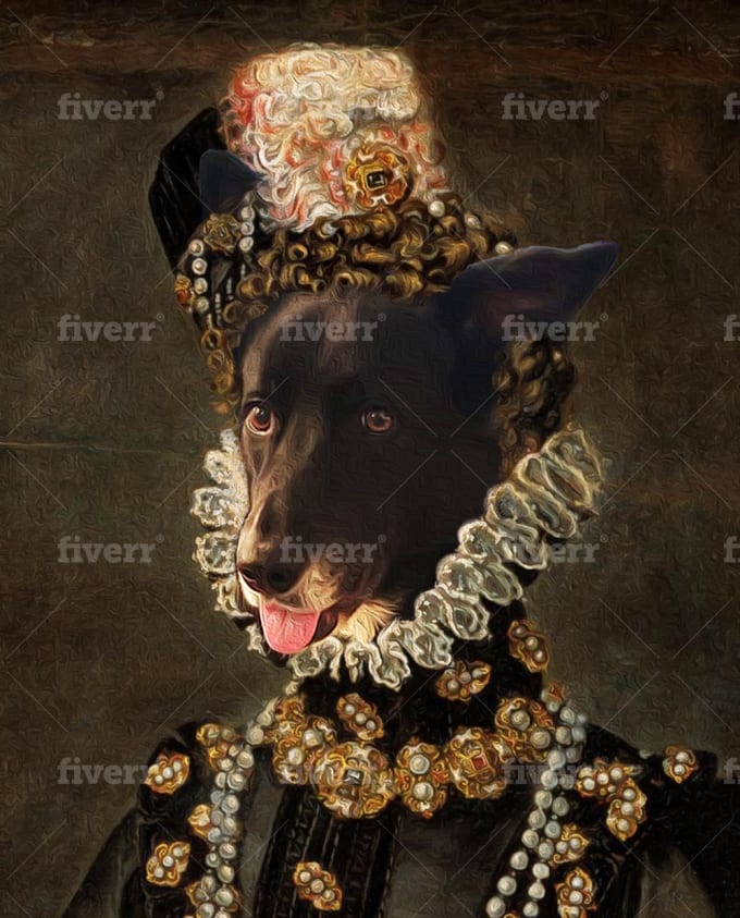 Photoshop A Funny Old Painting Portrait Of Your Dog Cat Or Pet By