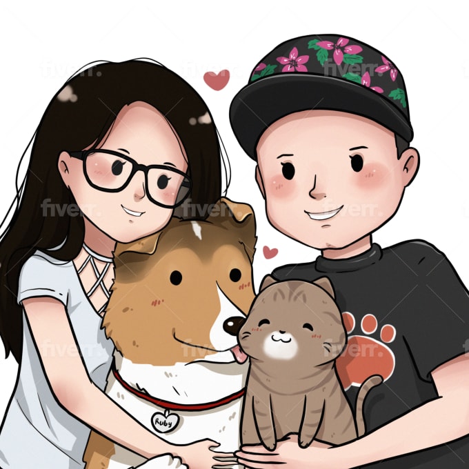 Draw cute dog cartoon illustration, pet, stickers, emojis by Littlelillis |  Fiverr