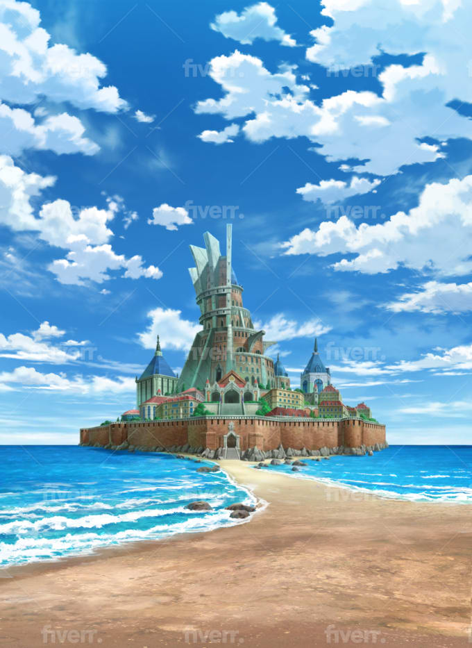 Anime Aesthetic Classic Sunset Beach Waves Summer Kawaii