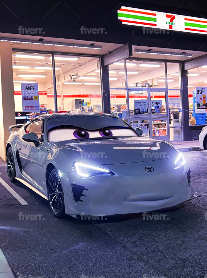 transformez n'importe quelle photo de voiture en un personnage réaliste de  style Pixar Cars
