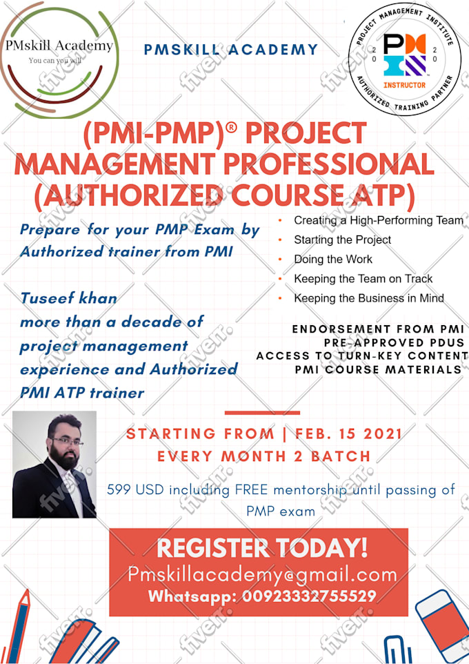 Give You Pmp Authorized Training I Am Pmi Atp Instructor By Tuseefkhan Fiverr
