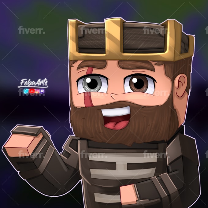 Turn your minecraft skin, roblox avatar, into a drawing by Febaart