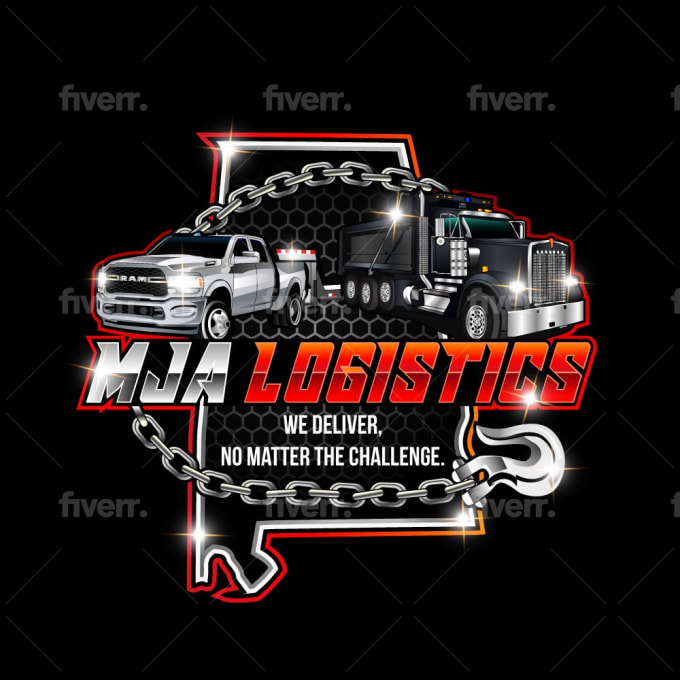 design dispatching, trucking, transport, logistic and auto detailing logo