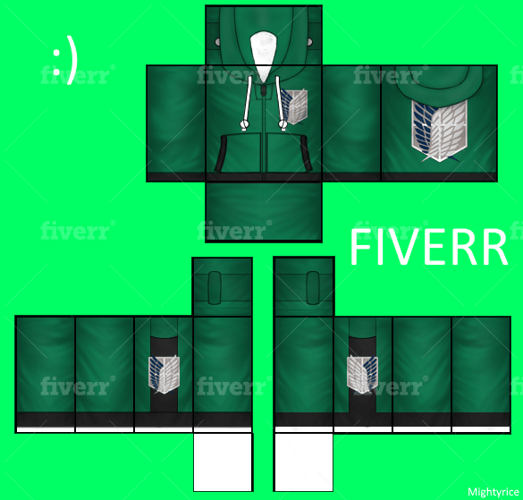 Green Sweatshirt Template with a Muzzle and Pant for Roblox - Mediamodifier