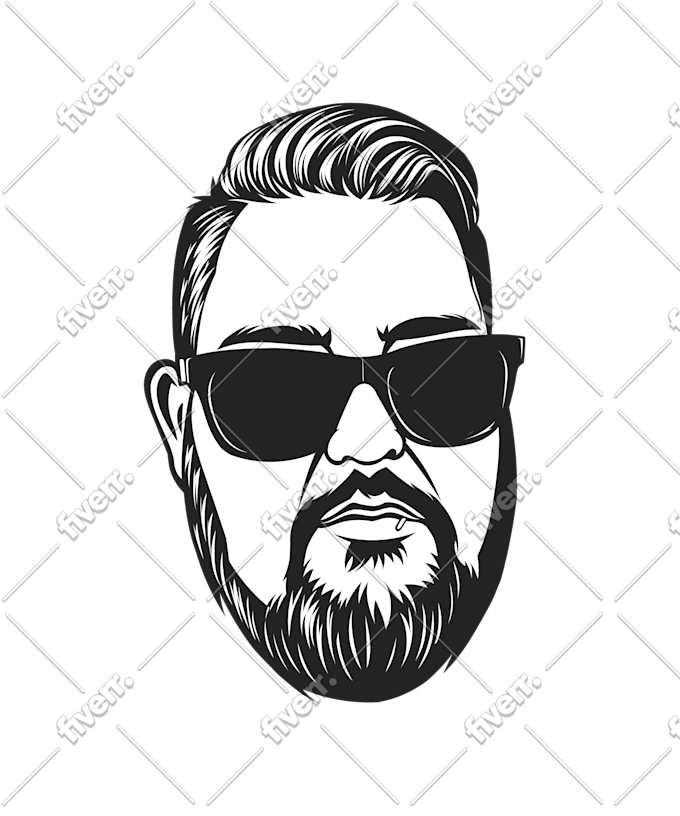 Create A Vector Art Portrait Black And White By Saratm