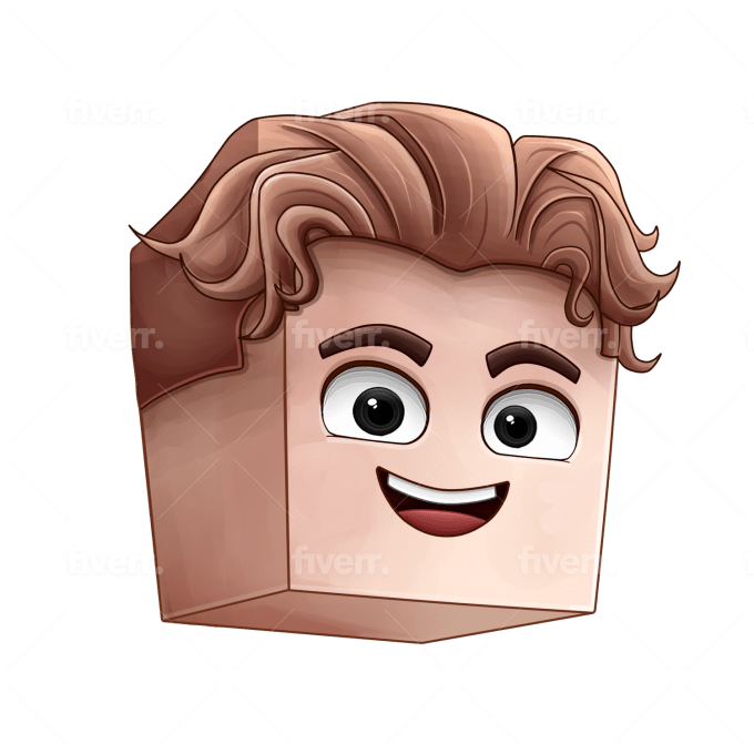 Make facial avatar of your minecraft or roblox skin by Antonyg12