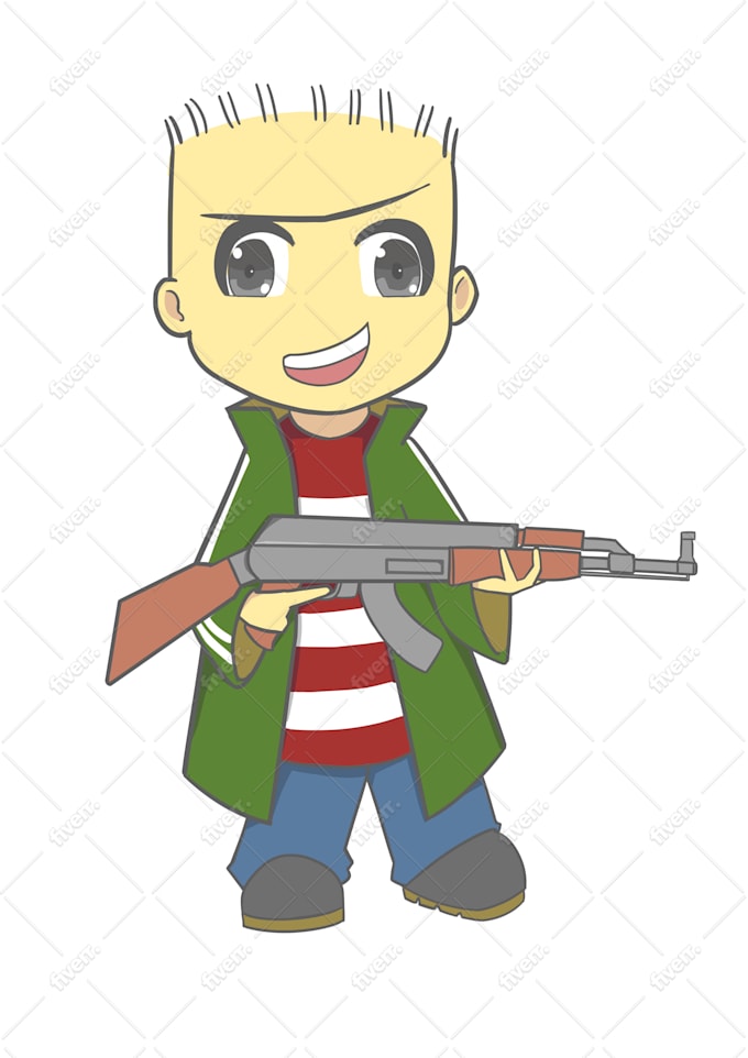 Make Cute Chibi Base On Anime Cartoon And Self Potrait By Frenzano