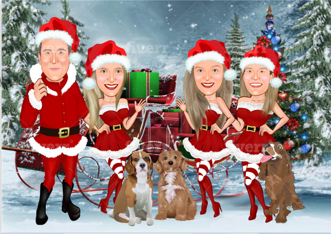 Draw Christmas Cartoon Caricature By Designfume Get custom caricatures drawing from a photo of yourself through the bloggers tech and the caricature artists service the online cartoon caricature maker. draw christmas cartoon caricature