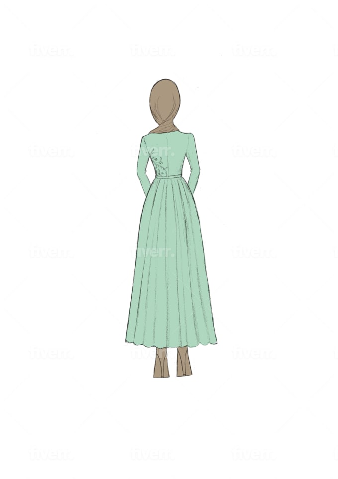 Design A Beautiful Dress Pencil Sketch By Aabira