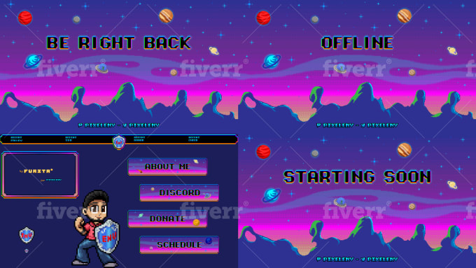 Create awesome pixel art twitch stream package by Furita | Fiverr