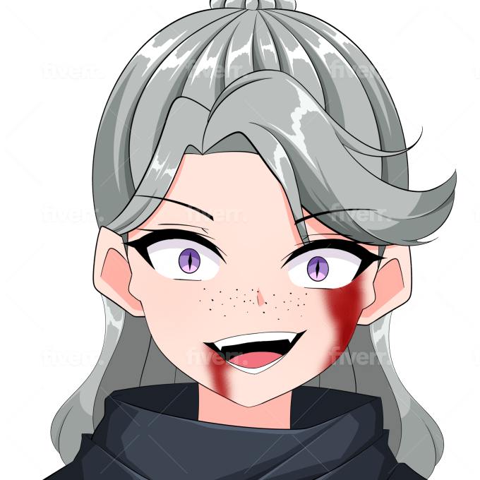 Draw anime headshot portrait profile picture,icon,avatar by Dxvqssssss