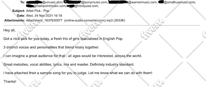 send your music to major record labels