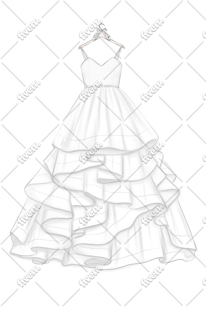 Draw A Wedding Dress For You By Samiramakroum Fiverr Wedding dresses in nonstandard colors should be tagged using the dress color tags. draw a wedding dress for you by