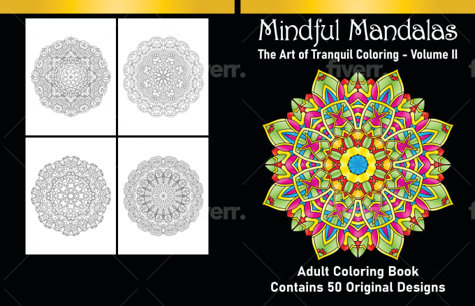 2 Pcs Libro Colorear Mandala Adultos, 40 Patrones Originales