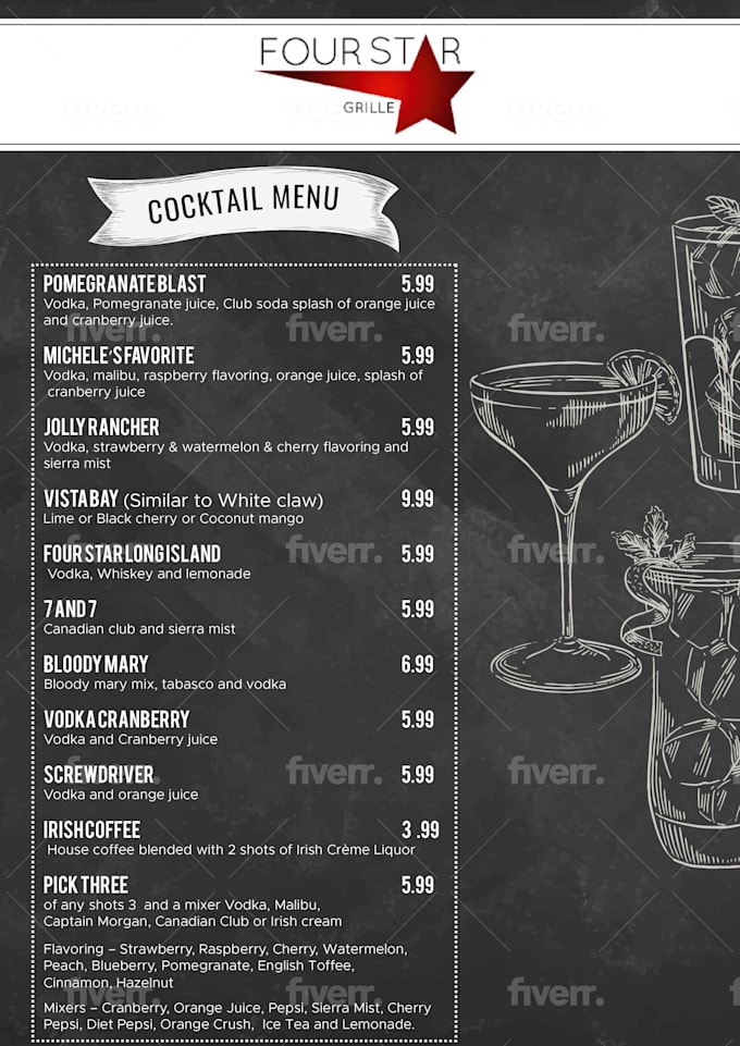 Do Your Restaurant Cocktail Or Coffee Bar Menu Design By Bojankukoski