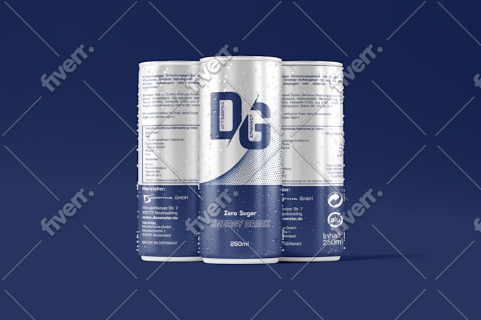 Design premium energy drink, beer, soda can label by ...