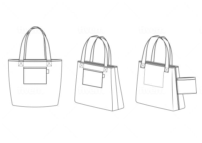 Draw technical flats for any kind of bags by Chathums | Fiverr
