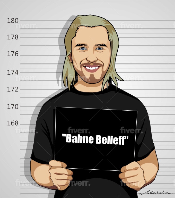 Draw You As A Mugshot Crime Photo In My Vector Style By Semrawut | Fiverr