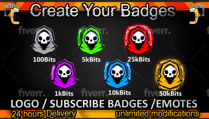 Custom Twitch Sub & Bit Badges by Veendy on Dribbble