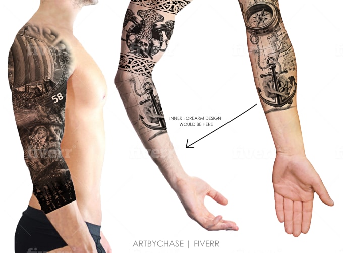 Design a custom tattoo design or sleeve design by Artbychase | Fiverr
