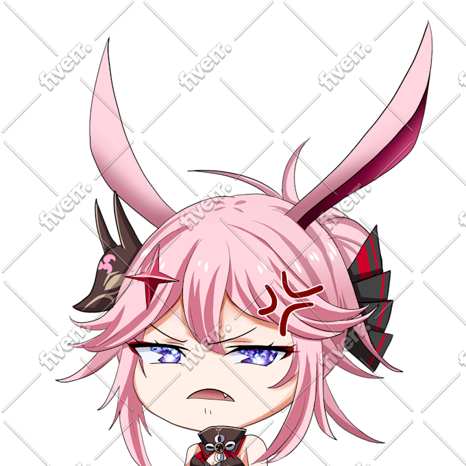 Draw Cute Headshot Anime Chibi With Simple Background By Eatharm99