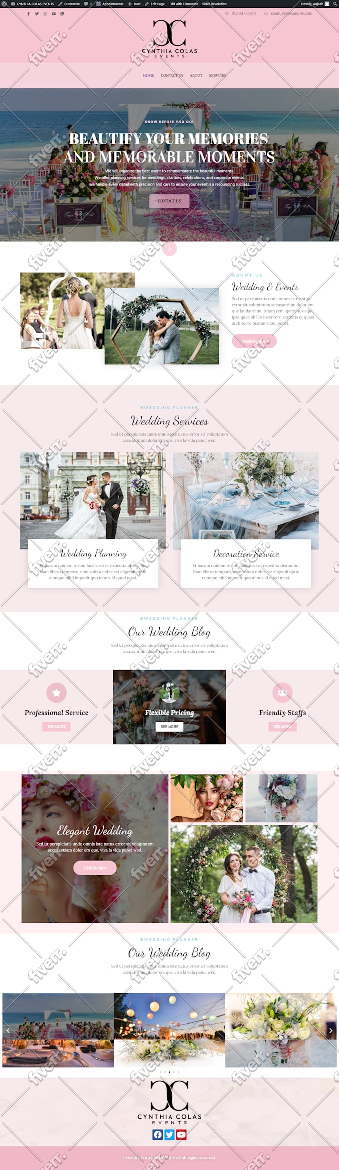 develop and modern wordpress website design