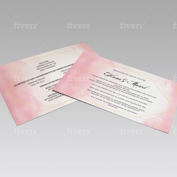 Create Watercolor Invitation For Wedding Or Any Event By Belayachi